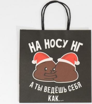 Пакет подарочный "На носу нг", 22 x 22 x 11 см – фото 7