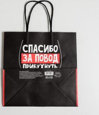 Пакет подарочный "Повод прибухнуть", 22 х 22 х 11 см – фото 4