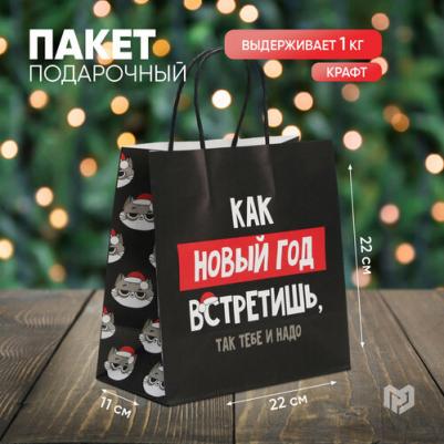 Пакет подарочный "Так тебе и надо", 22 x 22 x 11 см 6249075