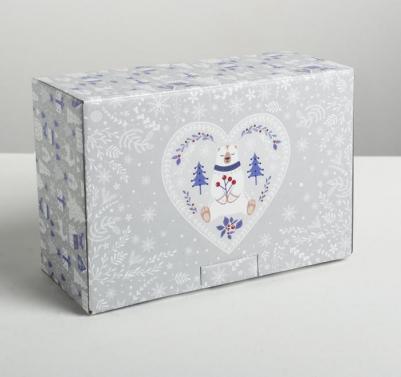 Складная коробка "Новогодняя", 22 x 15 x 10 см