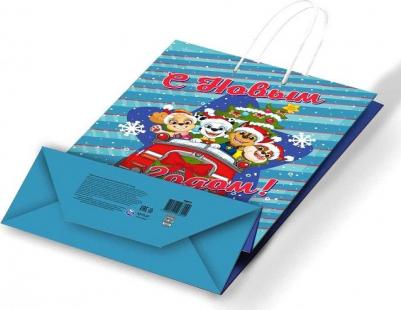 Пакет подарочный "Щенячий патруль "С Новым годом!" большой, 335 х 406 х 155 мм – фото 1
