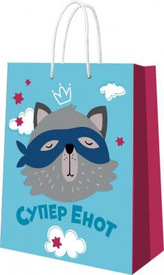 Пакет подарочный Супер Енот, 335*406*155 мм