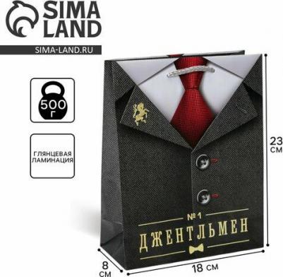 Пакет ламинированный Джентльмен MS 18*23*8 см 1 штука – фото 2