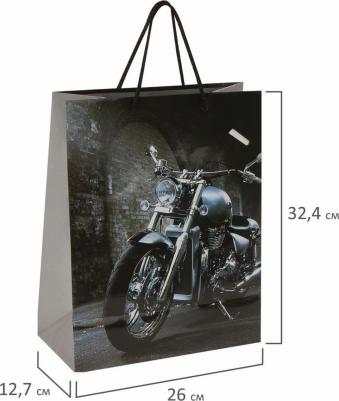 Пакет подарочный 26x12,7x32,4 см, "Мотоцикл", ламинированный, 606589 – фото 2