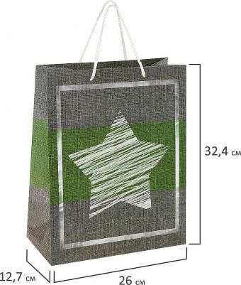 Пакет подарочный 26x12,7x32,4 см, "Звезда", ламинированный, 606588 – фото 2