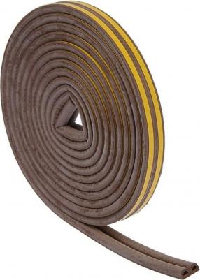 Уплотнитель резиновый krep, профиль D, размер 9 х 8 мм, коричневый, в упаковке 10 м 37