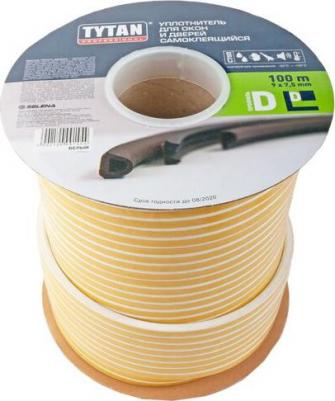 Уплотнитель, D-профиль 9 x 7,5 мм, бухта 100 м, белый – фото 2