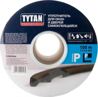 Уплотнитель, P-профиль 9 x 5,5 мм, бухта 100 м, коричневый