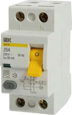 Выключатель дифференциальный (УЗО) ВД1-63 2Р 25А 30мА - MDV10-2-025-030