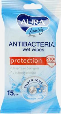 Салфетки влажные с антибактериальным эффектом Family, 15 шт – фото 3