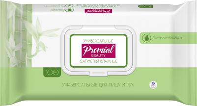 Салфетки влажные универсальные с экстрактом бамбука, "Premial" natural, 100 шт
