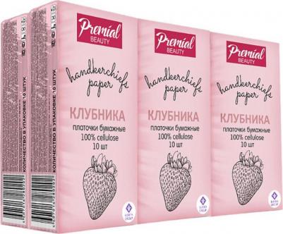 Платочки бумажные для носа - Клубника, трехслойная, 10 шт – фото 11