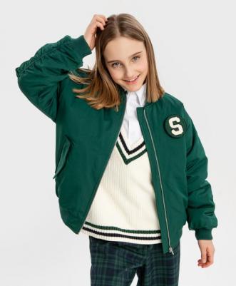 Бомбер детский 224BBGS40014800, зеленый, 164 – фото 7