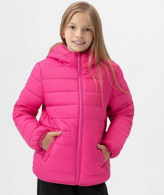 Куртка демисезонная базовая с капюшоном розовая 222BBGB41011200 р.158