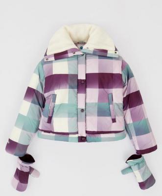 Куртка демисезонная с капюшоном и варежками мультицвет, 158, 224BBGJC4102 – фото 4