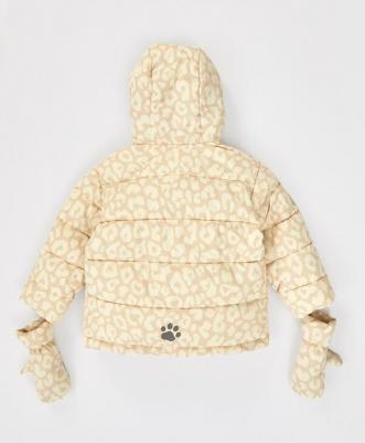 Куртка демисезонная с капюшоном, съемными варежками бежевая, 116, 224BBGMC4103 – фото 2