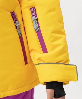 Куртка демисезонная с мембраной и принтом желтая 222BBGA41012700 р.116 – фото 3