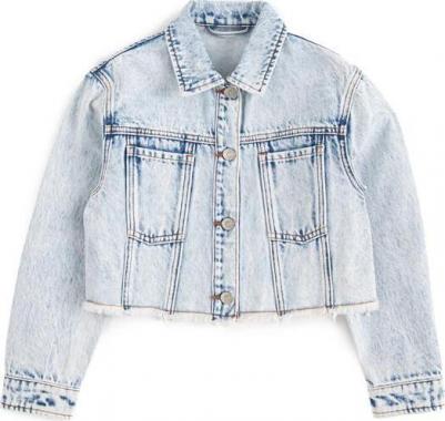 Куртка джинсовая укороченная голубая для девочки (158) – фото 2