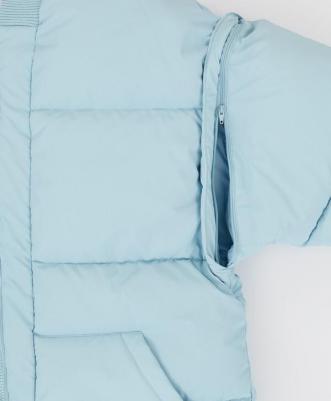 Куртка-трансформер демисезонная съемные рукава голубая, 158, 224BBGJC4105 – фото 5