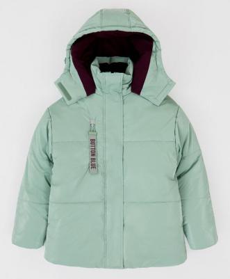 Куртка зимняяблестящая с эффектом мятости зеленая, 140, 224BBGJC4104 – фото 1