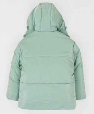 Куртка зимняяблестящая с эффектом мятости зеленая, 164, 224BBGJC4104 – фото 4