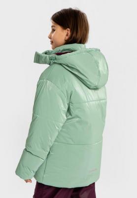 Куртка зимняяблестящая с эффектом мятости зеленая, 164, 224BBGJC4104 – фото 6