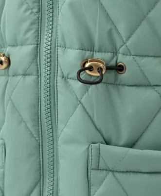 Пальто демисезонное с капюшоном зеленое 222BBGMC45014800 р.104 – фото 5