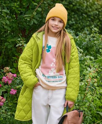 Пальто детское 123BBGJC45014400, цвет салатовый, размер 140