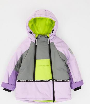 Пальто зимнее непромокаемоеи манжетами-митенками мультицвет, 104, 224BBGA4601 – фото 4