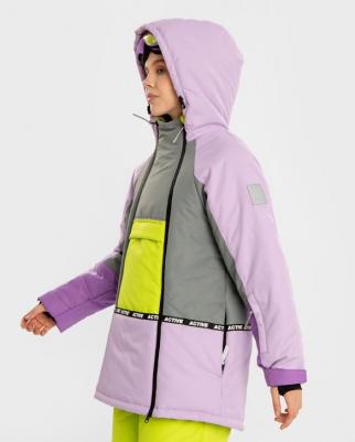 Пальто зимнее непромокаемоеи манжетами-митенками мультицвет, 158, 224BBGA4601 – фото 1