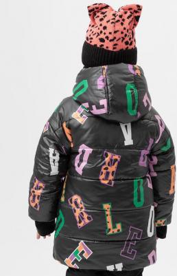 Пальто зимнее с капюшоном черное 222BBGMC45040825 р.98 – фото 3