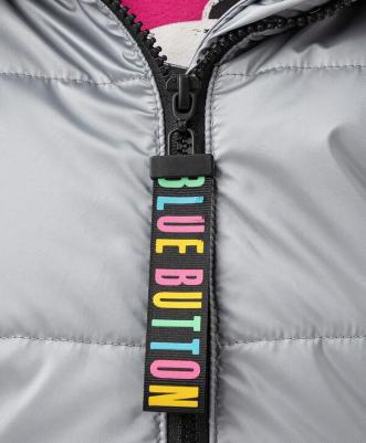 Пальто зимнее с капюшоном серебристое 222BBGMC45056000 р.122 – фото 4