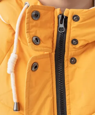 Пальто зимнее с капюшоном желтое 222BBGC45012700 р.152 – фото 1