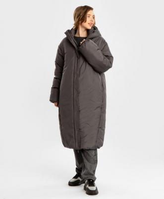 Пальто зимнее серое для девочки, 152, 224BBGJC4504 – фото 5