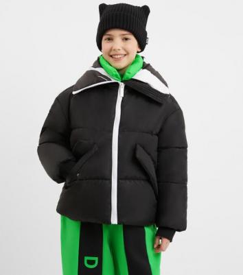 Куртка демисезонная стёганая на искусственном пуху чёрная, 140, 22409GJC4103 – фото 2