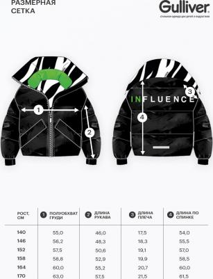 Куртка демисезонная стёганая на искусственном пуху чёрная, 140, 22409GJC4103 – фото 6