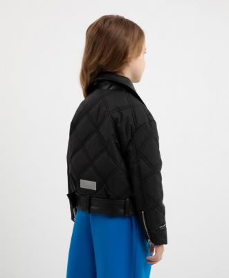 Куртка-косуха утепленная стеганая черная для девочек (98) – фото 5