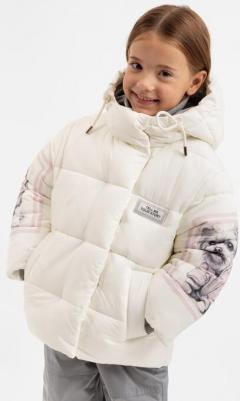 Куртка зимняя на искусственном пуху молочная, 122, 22402GMC4104 – фото 2