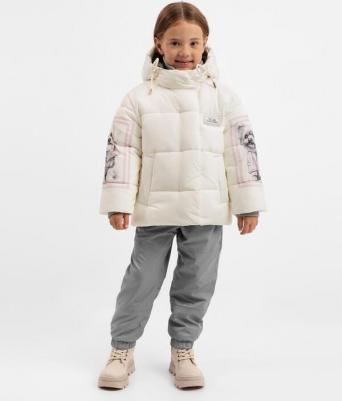 Куртка зимняя на искусственном пуху молочная, 128, 22402GMC4104