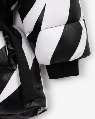 Куртка зимняя на искусственном пуху с принтом чёрно-белая, 164, 22409GJC4105 – фото 6