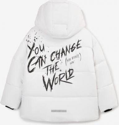 Куртка зимняя стёганая на искусственном пуху белая для девочки, 146, 22407GJC4102 – фото 6