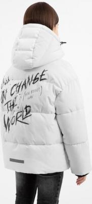 Куртка зимняя стёганая на искусственном пуху белая для девочки, 152, 22407GJC4102 – фото 3