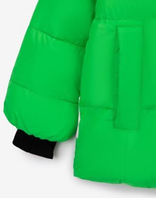 Куртка зимняя стёганая на натуральном пуху зелёная для девочки, 146, 22409GJC4104 – фото 6