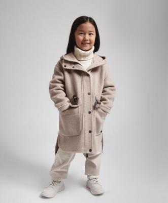 Пальто из драпа демисезонное цвета экрю для девочки Select, 152, 223GLEGC4501