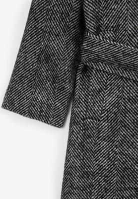 Пальто из шерстяной ткани в полоску для девочки (122) – фото 5