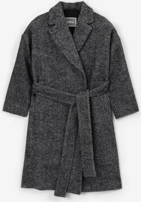 Пальто из шерстяной ткани в полоску для девочки (122) – фото 6