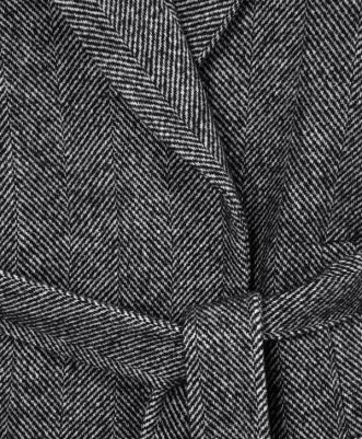 Пальто из шерстяной ткани в полоску для девочки (170) – фото 1