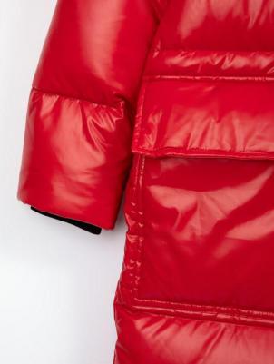 Пальто зимнее на натуральном пуху красное для девочки, 152, 22407GJC4501 – фото 3