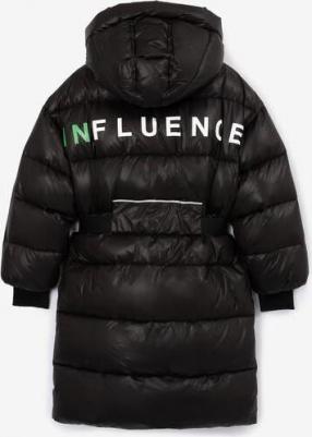 Пальто зимнее стёганое на искусственном пуху чёрное, 164, 22409GJC4503 – фото 1