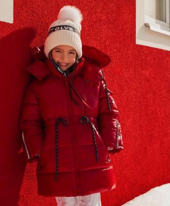 Пальто зимнее стёганое на искусственном пуху красное, 104, 22403GMC4505 – фото 7